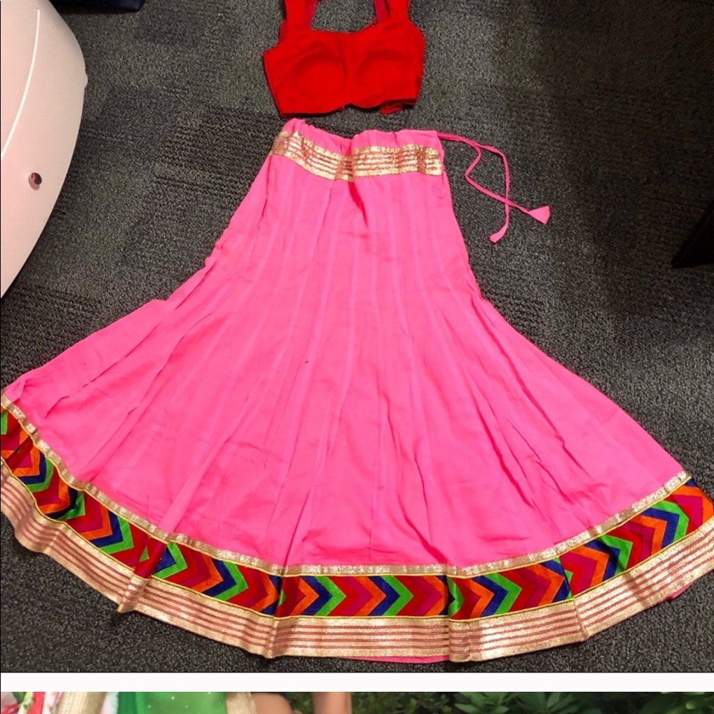 Beautiful red and pink lehenga choli